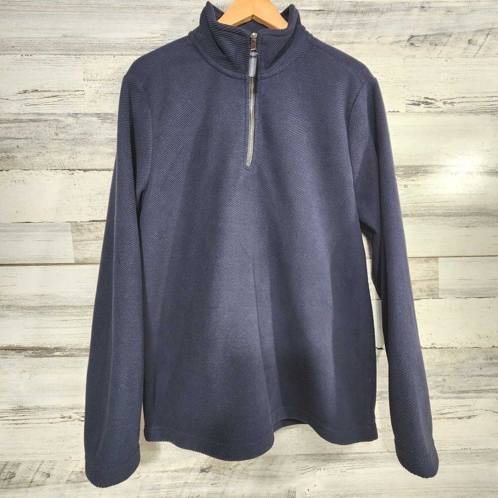 Redmond Clothing Outfitters Pullover Mens Medium Navy Quarter‎ Zip Fleece Ribbed